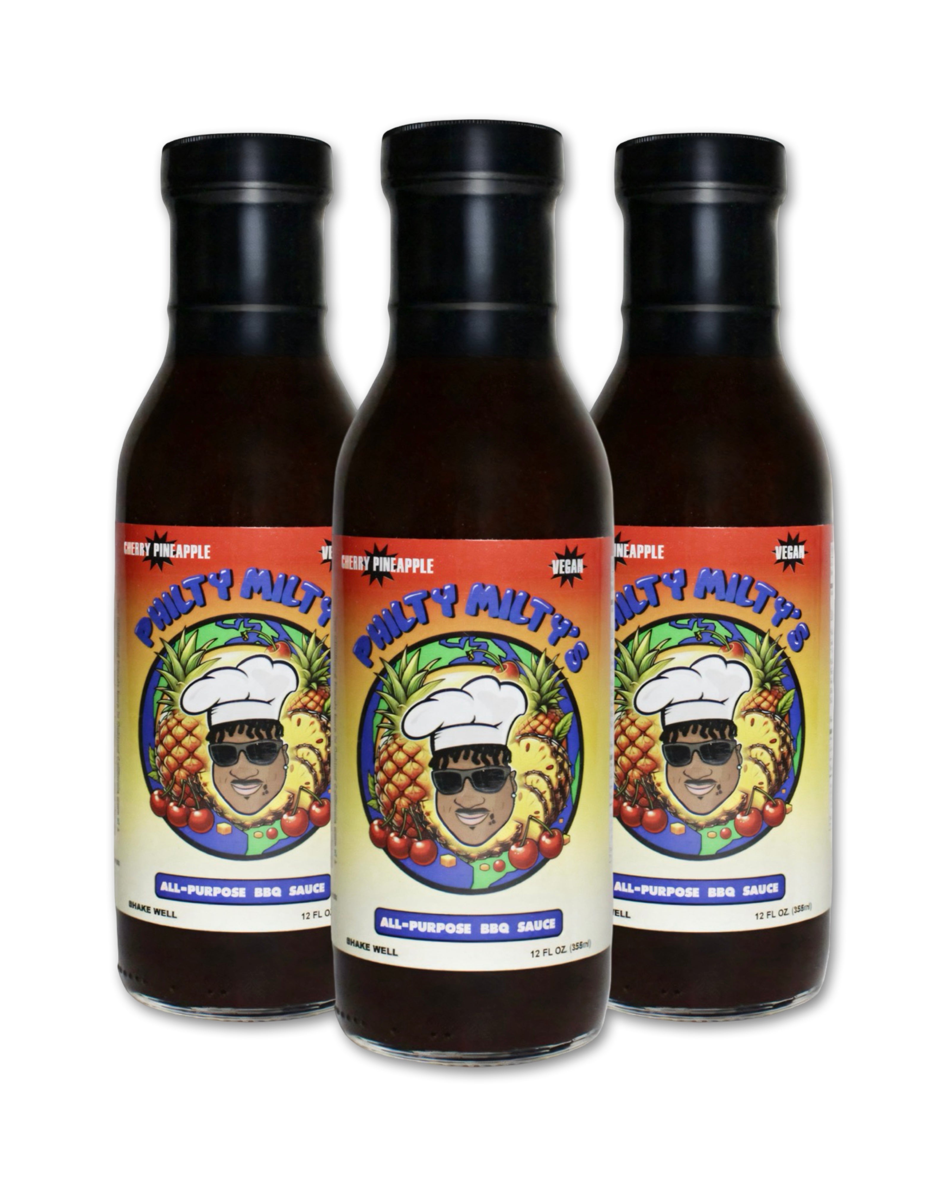 Philty Milty App Purpose Barbecue Sauce - Cherry Pineapple 12 oz - Vegan