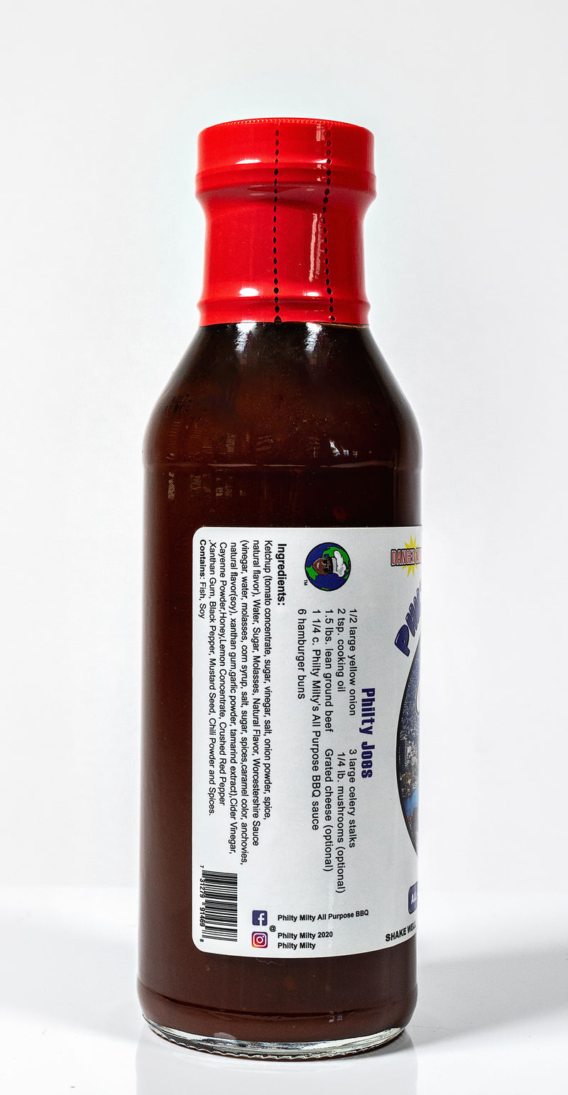 Philty Milty All Purpose Barbecue Sauce - Danger Zone 12oz (Hot)
